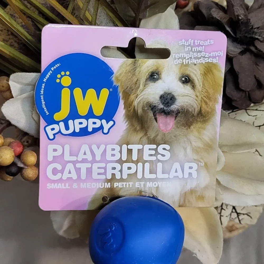 JW Pet Company NWT Blue Playbites Caterpillar Puppy Dog Toy, Small/Medium
